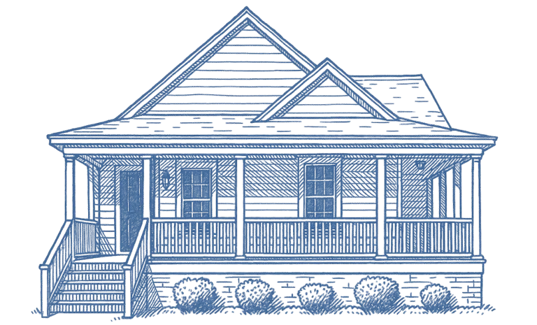 Sketch of the Heart City Marketing office in Perry, Georgia